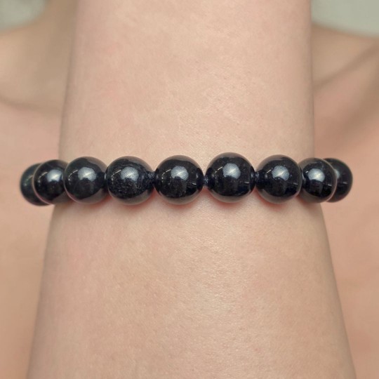 Bracciale in Giada Nera Sferica ø 10 mm