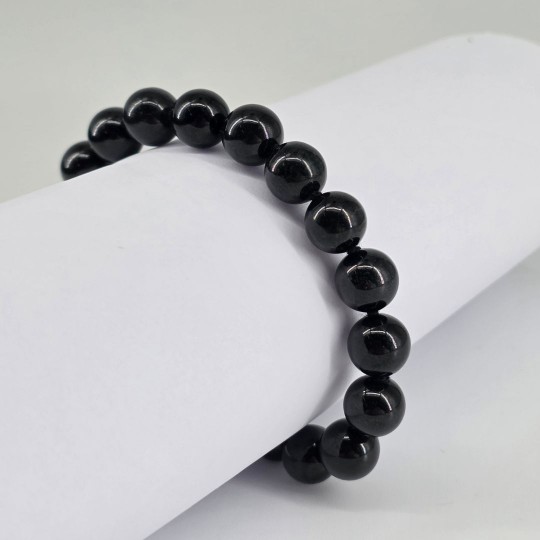Bracciale in Giada Nera Sferica ø 10 mm