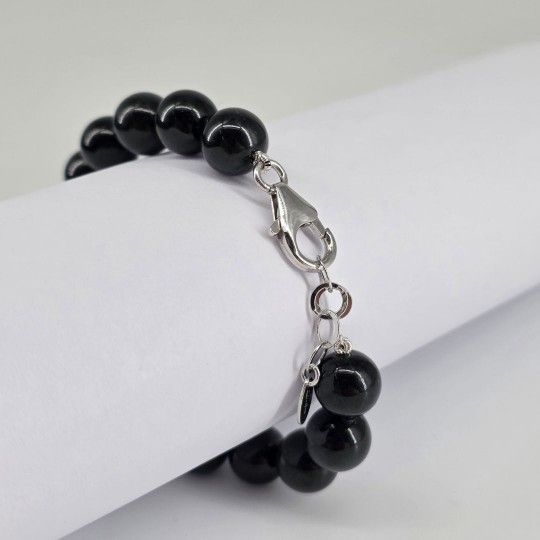 Bracciale in Giada Nera Sferica ø 10 mm