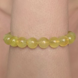 Bracciale con Prehnite Gold Sferico ø 9,5/10 mm