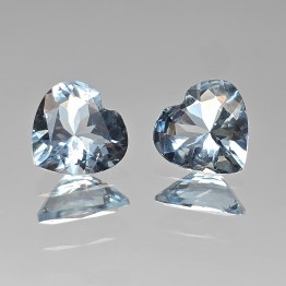 Coppia Pietre di Acquamarina a Cuore 2,36 Ct.