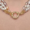5-wire Torchon of Pearl Multicolor Oval Ø 6 / 7.5 mm
