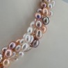 5-wire Torchon of Pearl Multicolor Oval Ø 6 / 7.5 mm
