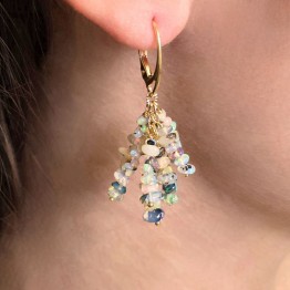 Orecchini a Ciuffo con Opale Etiope a Chips