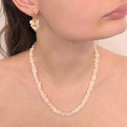 Parure: Collana e Orecchini in Opale Etiope ø 4/9,5 mm