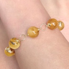 Bracciale a Rosario in Ambra Sferica ø 12 mm