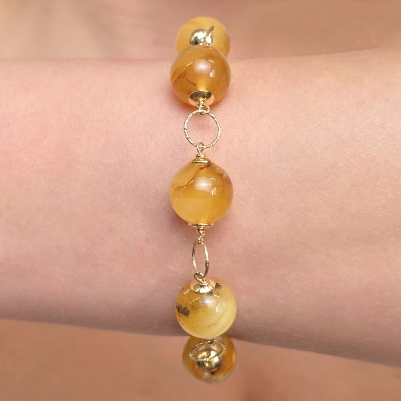 Bracciale a Rosario in Ambra Sferica ø 12 mm