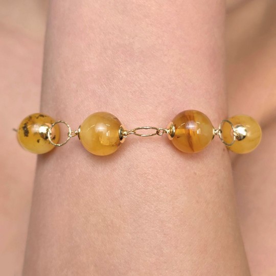 Bracciale a Rosario in Ambra Sferica ø 12 mm