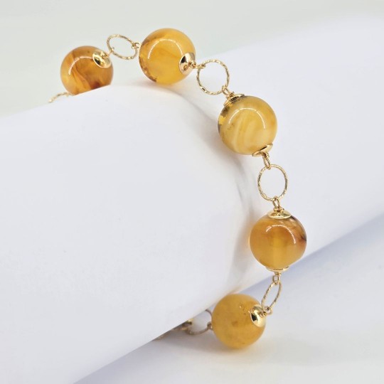 Bracciale a Rosario in Ambra Sferica ø 12 mm