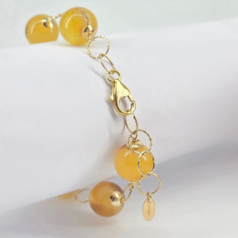 Bracciale a Rosario in Ambra Sferica ø 12 mm