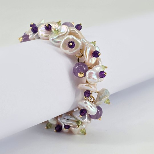 Bracciale con Charms di Perle e Pietre