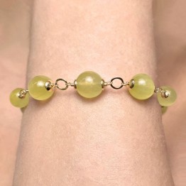 Bracciale con Prehnite Gold ø 9/11 mm
