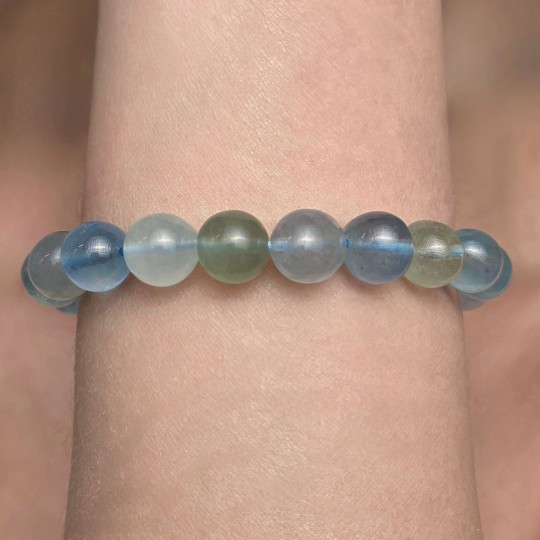 Bracciale su Elastico Acquamarina Sferica ø 10/10,5 mm