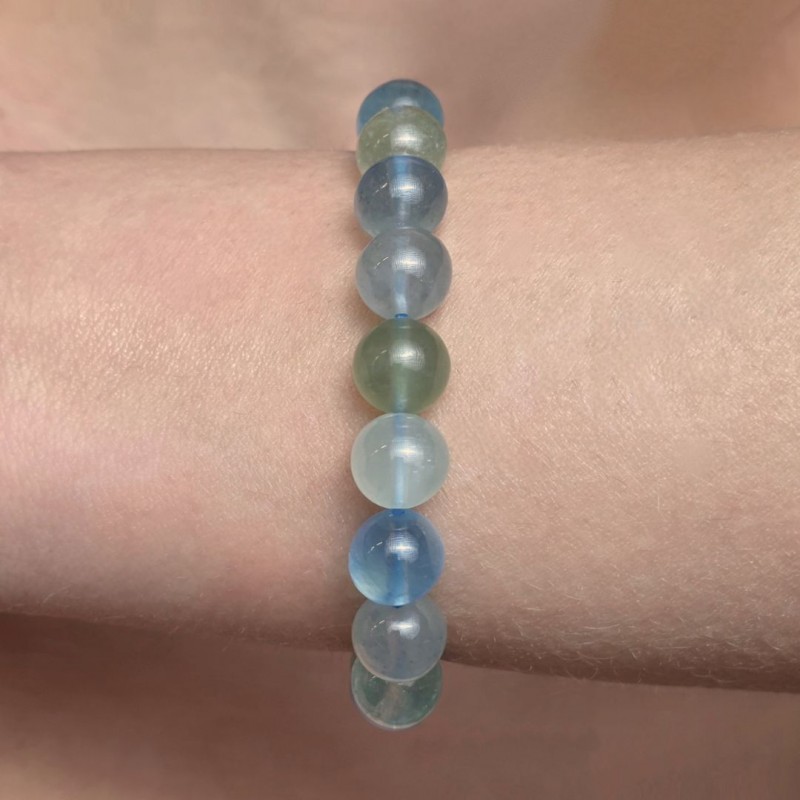 Bracciale su Elastico Acquamarina Sferica ø 10/10,5 mm