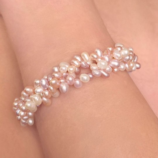 Bracciale Intrecciato con Perle Multicolore