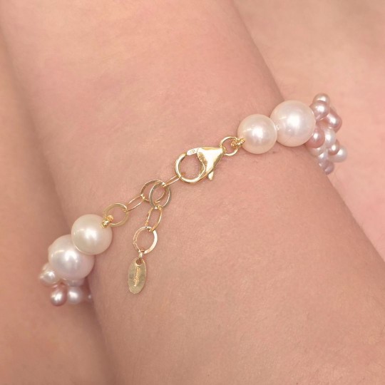 Bracciale Intrecciato con Perle Multicolore