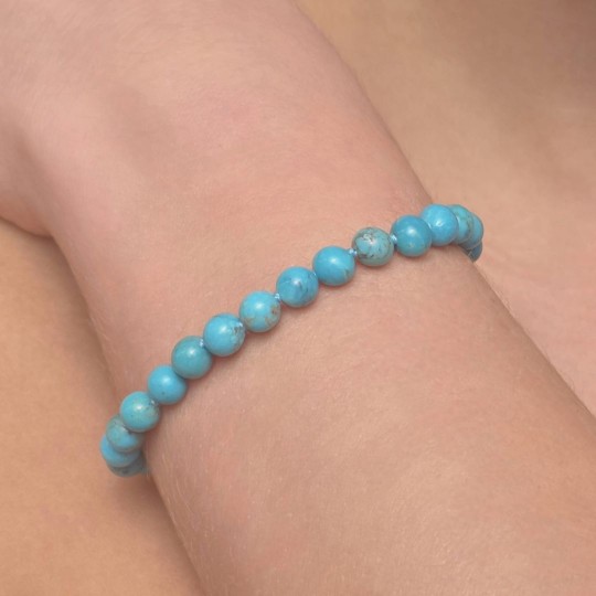 Bracciale di Turchese con Matrice ø 6 mm