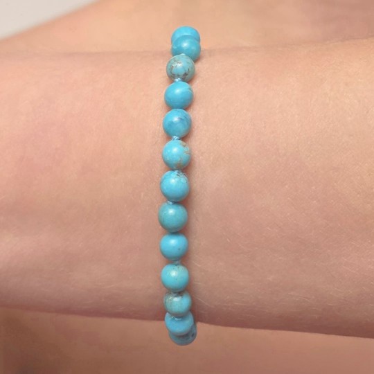 Bracciale di Turchese con Matrice ø 6 mm