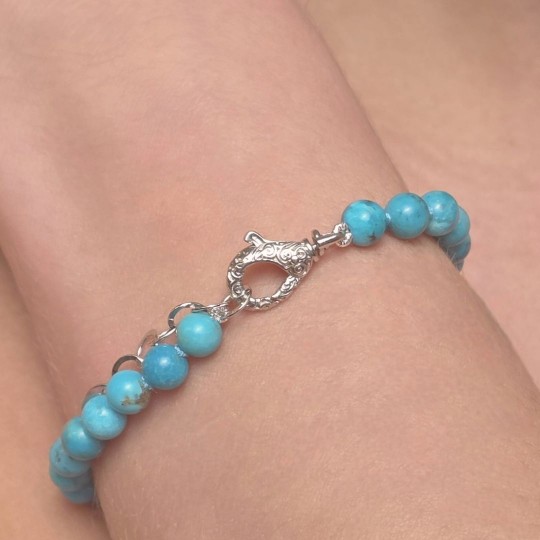 Bracciale di Turchese con Matrice ø 6 mm