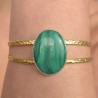 Bracciale Aperto con Malachite Ovale