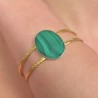 Bracciale Aperto con Malachite Ovale