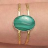 Bracciale Aperto con Malachite Ovale
