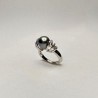 Anello in Argento 925‰ Rodiato con Perla di Tahiti ø 9,4 mm
