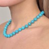 Collana di Turchese Sferico Liscio ø 10/10,5 mm