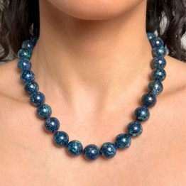 Necklace of Spherical Crisocolla Liscia