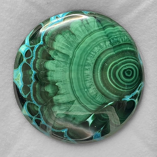 Pietra di Azzurmalachite Cabochon Ovale 92,19 Ct.