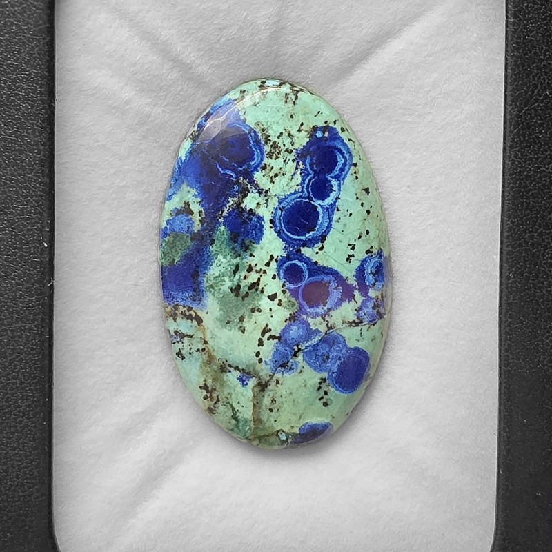 Pietra di Azzurrite e Crisocolla Cabochon Ovale 46,01 Ct.