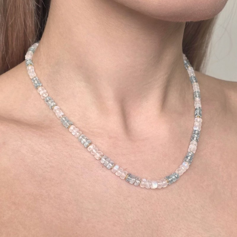 Collana con Acquamarina e Labradorite