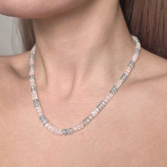Collana con Acquamarina e Labradorite