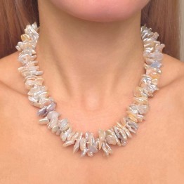 Necklace Pearl Keshi Multicolor Ø 18/23 mm