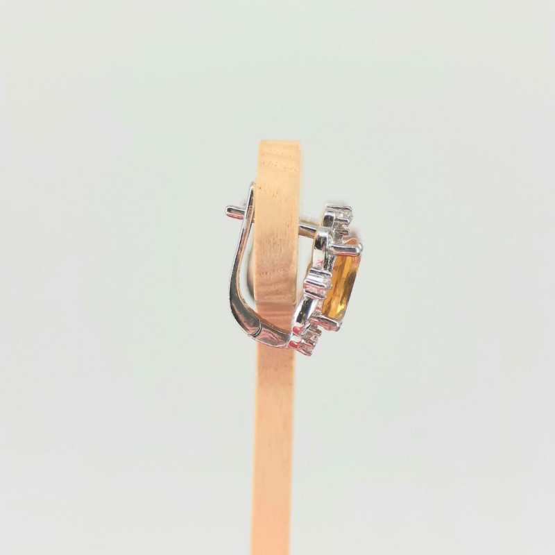 Flowering earrings with quartz Citrine