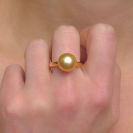 Anello con Perla Autraliana Gold ø 11,6 mm