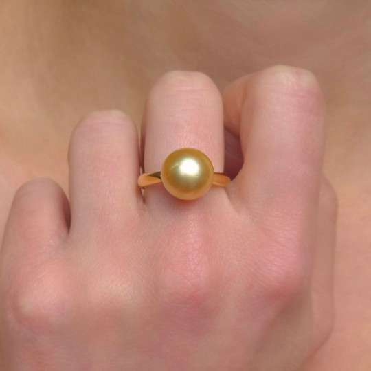Anello con Perla Autraliana Gold ø 11,6 mm