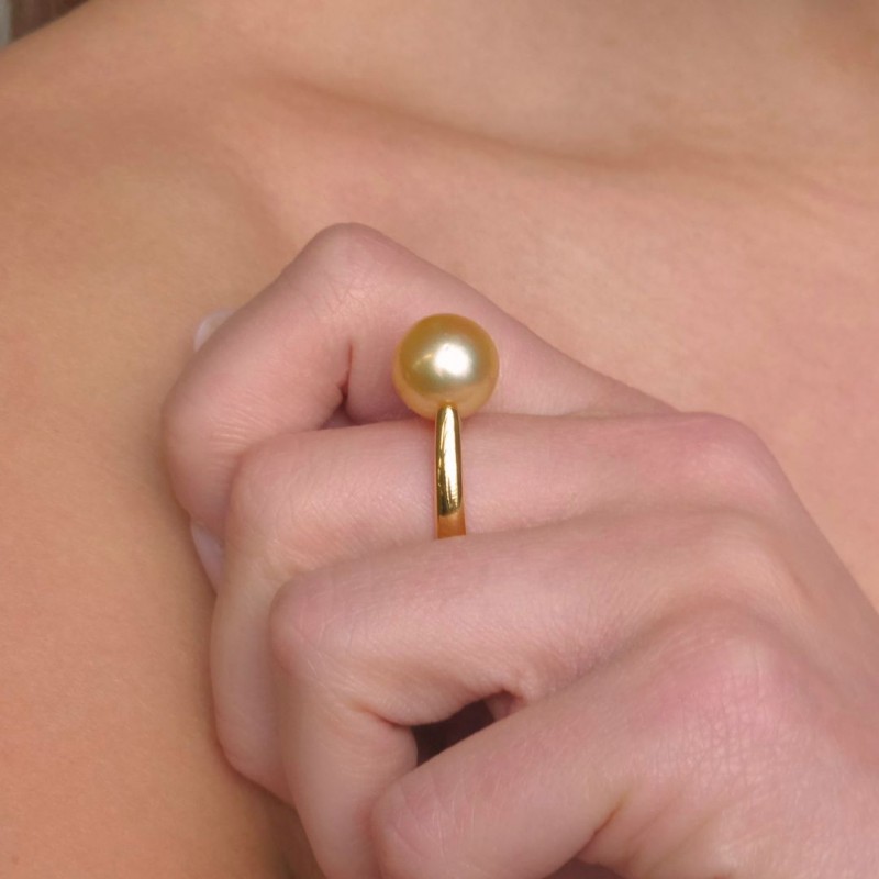 Anello con Perla Autraliana Gold ø 11,6 mm