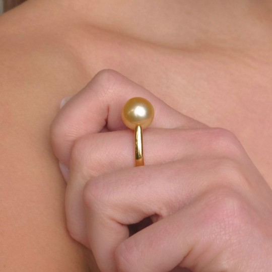 Anello con Perla Autraliana Gold ø 11,6 mm