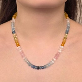 Collana di Acquamarina Multicolore 177 Ct.