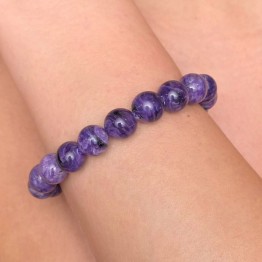 Charoite spherical bracelet Ø 10 / 10.5 mm