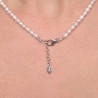 Necklace with Pearl and drop aquamarine