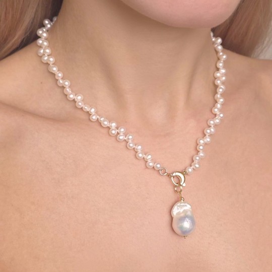 Necklace with Pearl Drop and pendant