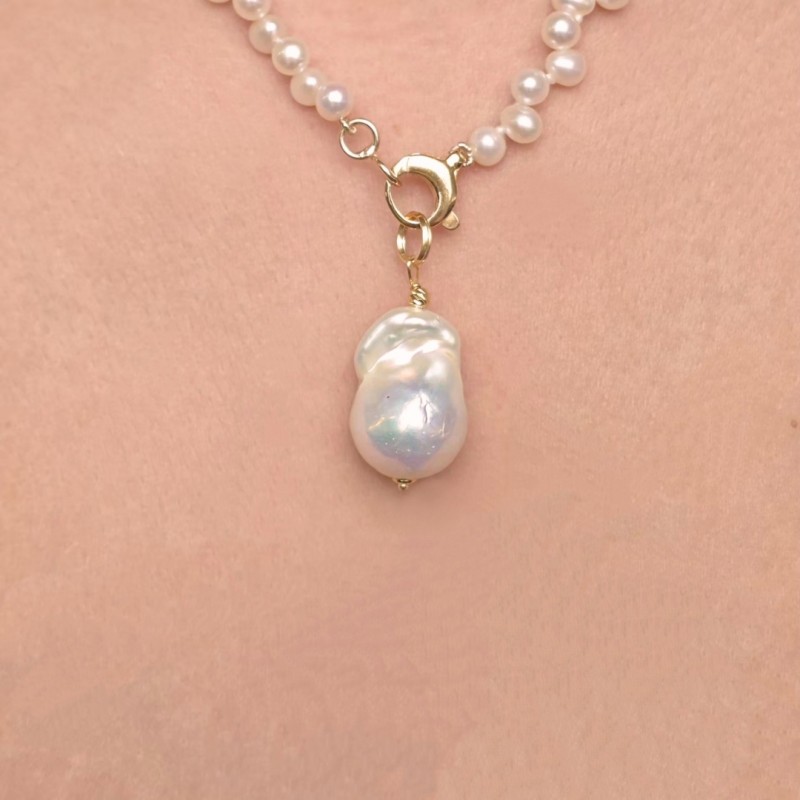 Necklace with Pearl Drop and pendant