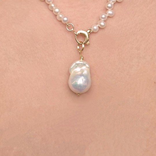Necklace with Pearl Drop and pendant