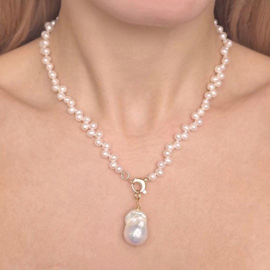 Necklace with Pearl Drop and pendant