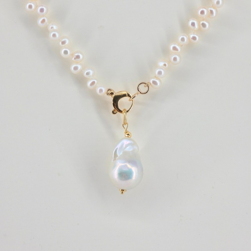 Necklace with Pearl Drop and pendant