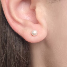Orecchini di Perle Akoya Bianche Round ø 4,5/5 mm