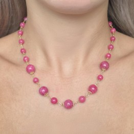 Collier di Rodonite Sferica ø 7/11,5 mm