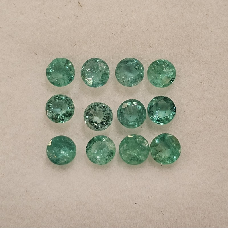 Offerta Lotto 12 Pietre di Smeraldo Rotondo 2,54 Ct.